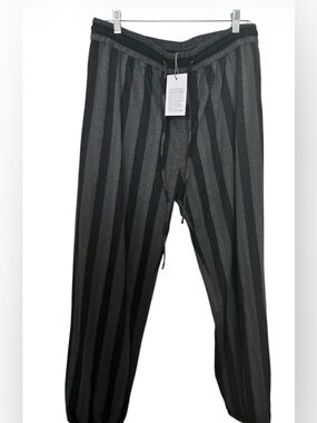 The Cause Collection Black Striped Joggers Sz 10 NWT